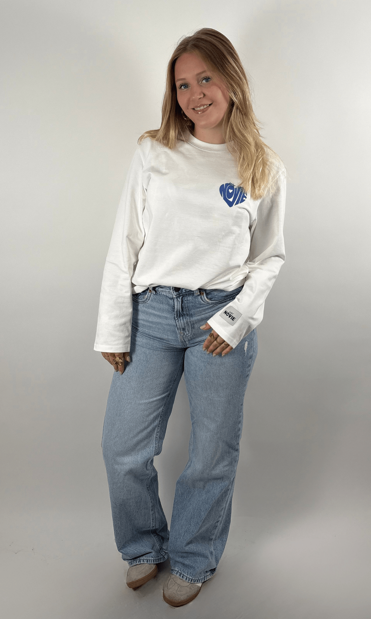 Novie Longsleeve Heart wit - Label Novie